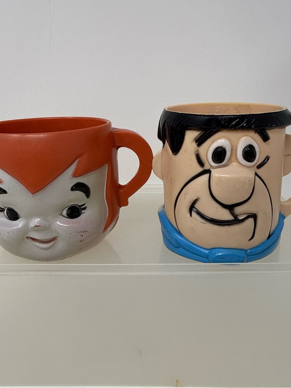 Fred and Pebbles Character Mugs Set - Vintage